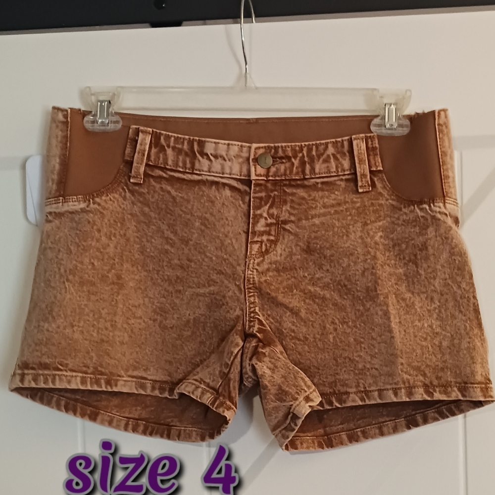Casual Brown Denim Shorts - Size 4